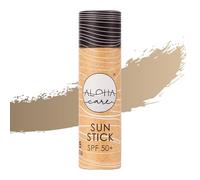 Aloha Sun Stick SPF 50+ | Protection solaire minérale pour le visage pour le surf | Eco Paper Stick 20 g (beige foncé)