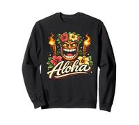 Aloha Tiki Masque Hibiscus Torch Island Vibes Sweatshirt