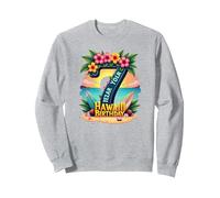 Aloha to Seven Years : Cadeau d'anniversaire hawaïen Sweatshirt, Unisexe pour Adultes, Gris Chiné, XXL