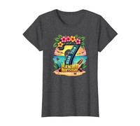 Aloha to Seven Years : Cadeau d'anniversaire hawaïen T-Shirt, Femme, Chiné Foncé, XL