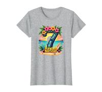 Aloha to Seven Years : Cadeau d'anniversaire hawaïen T-Shirt, Femme, Gris Chiné, M