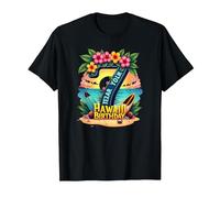 Aloha to Seven Years : Cadeau d'anniversaire hawaïen T-Shirt, Homme, Noir, 4XL