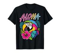 Aloha Tropical Perroquet Hawaï Voyage Ara Hibiscus Fleur T-Shirt
