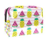 Aloha Trousse de maquillage d'été avec fermeture éclair pour femme et fille Motif toucan et ananas, Multicolore 03., 18.5x7.5x13cm/7.3x3x5.1in, Trousse de beauté