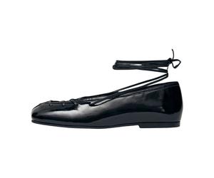 Alohas - Bumi Onix Leather Ballerina - Femme - Chaussures - Noir - Taille: 39 EU