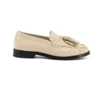 Alohas - Chaussures plates en cuir avec pompons - Femme - Chaussures - Beige - Taille: 41 EU