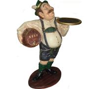 Alois ,aubergiste bavarois avec plateau 90cm de haut Figurine de décoration - polyrésine - à échelle réduite - pour l'extérieur
