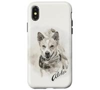 Aloka The Walk for Peace Dog Spreading Hope Indian Ink Art Coque pour iPhone X/XS