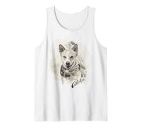 Aloka The Walk for Peace Dog Spreading Hope Indian Ink Art Débardeur