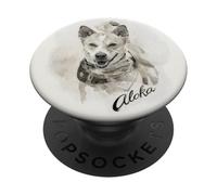 Aloka The Walk for Peace Dog Spreading Hope Indian Ink Art PopSockets PopGrip Adhésif