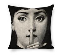 Aloked Lina Cavalieri Housse de coussin décorative carrée en lin artificiel, motif œil personnalisé, taie d'oreiller uniquement, 45 x 45 cm, style 9