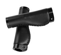 Alomejor 1 Paire Poignées de Guidon en Cuir PU, Couvre-Guidon Rétro pour Vélo d'Adulte, Accessoire Cycle Confortable et Antidérapant - Noir