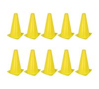 Alomejor 10 Pièces Ensemble de Cônes de Football 23cm Marqueurs de Cône de Terrain de Sport Entraînement Cônes de Signalisation Barrière Jaune pour Planches à roulettes de Football