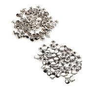Alomejor 100 Ensembles de Rivets Métalliques Durables 8x10mm, pour Projets de Bricolage D'artisanat du Cuir, Parfaits pour les Sacs, Chaussures, Chapeaux (SILVER)