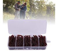 Alomejor 100 Pcs 6 Cm Ver de Terre Artificiel en Silicone, Leurres de Pêche Souples, Kit D'accessoires pour Matériel de Pêche, avec Chute Lente et Balançoire de Queue Attrayante, pour