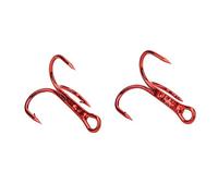 Alomejor 100 pièces hameçons aigus de pêche courbure Ronde hameçon Triple barbelé hameçons Solides en Acier à Haute teneur en Carbone pour appâts(8#)