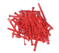 Alomejor 100 Pièces Matériau PP Anneaux de Cheville de Poulet Numérotés Durables Étiquettes de Jambe de Volaille 1-100 Bandes Réutilisables pour Canards Poulets Oies Pigeons (Rouge)