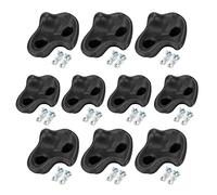 Alomejor 10PCS Escalade de Roches de Pierre Prise d'escalade Kit de Pierres d'escalade Confortable pour la Sécurité des Enfants avec Raccords de Quincaillerie(Noir)