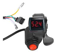 Alomejor 12V-99V Pouce Papillon Guidon D'AccéLéRateur à LED pour VéLos éLectriques MèTre NuméRique avec éCran LCD