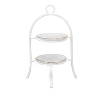 Alomejor 2 PCS Doll House Cupcake Miniature Stand en Vignette Réaliste pour Doll House Living Room Exhibition (White)
