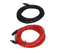 Alomejor 2 Pièces Câble d'extension Solaire 10AWG 6mm² Câble d'extension de Panneau Solaire 1000V DC 30A Connecteurs PPO en Cuivre étamé IP68 pour Toit de Camping-Car Hors Réseau Systèmes Solaires