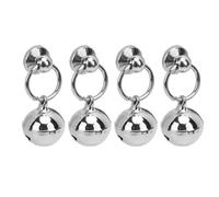 Alomejor 20 Ensembles de Rivets Cloche avec Anneaux de Traction, Décorations élégantes pour Projets D'artisanat du Cuir en Alliage de Zinc (SILVER)