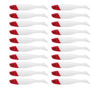 Alomejor 20 pièces appâts Doux Jerk ver 70mm leurres de pêche artificiels appât de pêche leurre pour la pêche(Blanc)