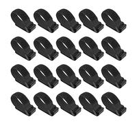 Alomejor 20 Pièces de Sangle de Canne à Pêche Réutilisable, Fermeture à Crochet et Boucle avec Bouton en Plastique pour Accessoire de Matériel de Pêche, Organiser et Transporter Les