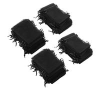 Alomejor 200 Pièces Sacs en Organza élégants avec Cordon de Serrage Sac à Bijoux pour la Décoration de Fête de Mariage 10x15 Cm Sacs Cadeaux en Organza Transparent pour le Stockage de Cadeaux (BLACK)