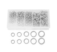 Alomejor 200pcs Anneau de Pêche en Acier Inoxydable Haute Résistance Pêche Leurres Connecteur Plat Anneaux Fendus