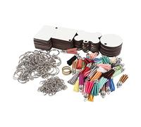 Alomejor 201 Pièces Vierges de Porte-clés par Sublimation Double Face Améliorent la capacité Pratique pour le Bricolage, 40 Vierges de Porte-clés en Acrylique pour la Décoration de