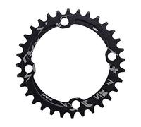 Alomejor 32/34/36/38T Plateau de Pédalier BCD 104 Anneau de Chaîne de Manivelle Vélo VTT Pièces de Réparation en Acier pour Le Cyclisme en Plein air(34T-Noir)