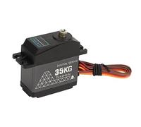 Alomejor 35 Kg de Servo Numérique en Métal Imperméable pour Les Robots de Voiture RC, Servo RC à Couple élevé, Compatible avec 1/8 1/10 /12, Alliage en Aluminium, Noir, DC 4.8-8.4V