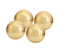 Alomejor 4 Pcs Balle De Portable Plaqué Or Balle De Double-Couche Construction Pratique Sportive Driving Range Balles