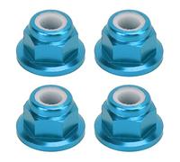 Alomejor 4 Pièces 4mm RC Voiture écrous en Alliage D'aluminium M4 Diamètre Intérieur RC Voiture Contre-écrou pour 1/10 Télécommande Véhicule(Bleu)