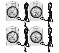 Alomejor 4 pièces Boussole de Navigation Carte Professionnelle Boussole de Lecture Enfants Adulte randonnée Boussole de Voyage
