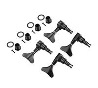 Alomejor 4 Pièces Mécaniques de Guitare Basse Professionnelles Bouton Queue de Poisson Noir pour Tuning Précis Compatible avec Toutes Les Basses Électriques