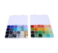 Alomejor 48 Couleurs Ensemble de Perles de Verre Rondes Craquelées Kit de Fabrication de Bijoux Brillants pour L'artisanat 8 Mm avec Breloques de Perles D'espacement pour Bracelets Boucles (Style 4)
