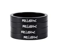 Alomejor 4pcs Entretoise de Casque de vélo en Alliage d'aluminium vélo Casque vélo de Route espaceur vélo vélo Tige Tige Montante 5 / 10mm(5mm-Schwatz)