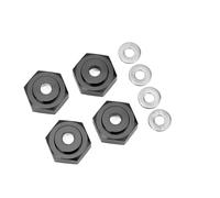 Alomejor 4pcs Hex Alliam Rc Coupleur Rc, 12 Mm à 17 Mm Adaptateur de Moyeu en Voiture pour Les Voitures Axiales 1/10, Pièces de Rechange (Black)