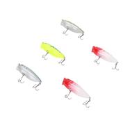 Alomejor 5 Pièces Leurres de Pêche en Plastique, Appâts Durs Réalistes avec Texture D'écailles de Poisson Réaliste et Effet Sonore, pour Bar Tilapia Eau Douce Salée 6,5 Cm 9 G