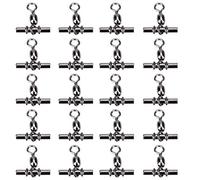 Alomejor 5 Types 20pcs de pêche émerillons connecteur en cuivre de pêche à sertir émerillon Ligne croisée Grue émerillon T Forme Baril Mousqueton Ligne connecteur(2/0#)