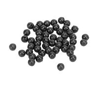 Alomejor 50 Pcs 8 Mm Space Beans, Bouchon de Ligne de Pêche en Gel de Silice avec Forme Ronde Douce pour la Pêche de Nuit ou la en Eau Profonde, Empêche Les Dommages à la Ligne (Black)