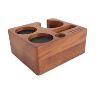 Alomejor 58mm Wooden Coffee Tamper Stand, Adjustable Height