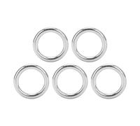 Alomejor 5pcs Anneaux Ronds en Acier Inoxydable Joint Torique Soudé Lisse pour Ceinture de Camping, Laisses de Chien, Matériel(3 * 15mm)