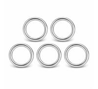 Alomejor 5pcs Anneaux Ronds en Acier Inoxydable Joint Torique Soudé Lisse pour Ceinture de Camping, Laisses de Chien, Matériel(3 * 20mm)