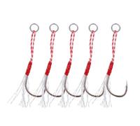 Alomejor 5pcs Crochets de Pêche Hameçons avec Plume pour Accessoire de Pêche(17#)