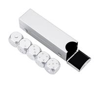 Alomejor 5pcs Jeu de dés 6 Faces Set de dés avec boîte de Rangement(Boîte Rectangle en Argent)