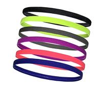 Alomejor 6 Pièces Bandeaux de Sport élastiques Absorbant la Sueur pour Hommes Femmes, Bandeaux Athlétiques Antidérapants pour l'exercice Gym Yoga, 9,8x0,4 Pouces