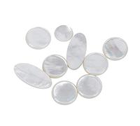 Alomejor 9 Pièces Ensemble de Boutons de Saxophone Blanc Incrustations de Coque à Surface Lisse Accessoires D'instruments de Musique pour Jeu de Saxophone Alto Ténor Soprano 0,6 Pouces 0,4 Pouces